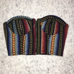 Colorful hipster festival crop top